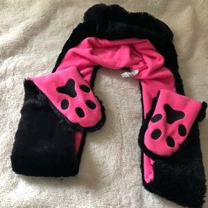 Kitty cat plush & fleece Child snood One Size Nice